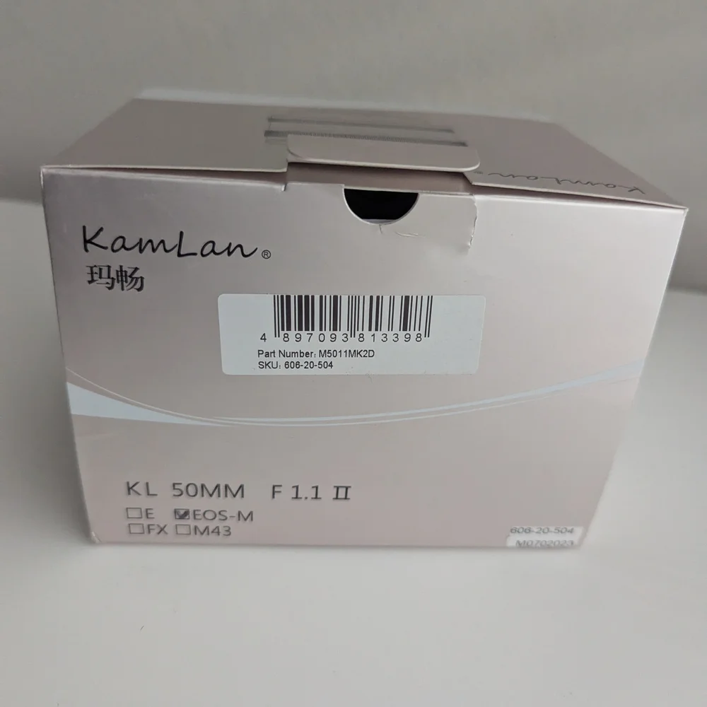 KamLan 50mm F1.1 II Lens w/ Manual Focus - Canon Mirrorless M EF-M